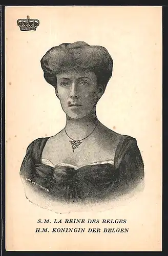 Künstler-AK S. M. La Reine des Belges