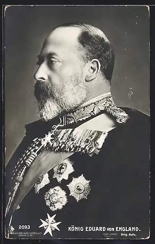 AK König Eduard von England in Uniform mit Orden