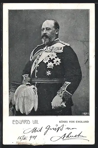 AK Portrait von König Eduard VII. von England in seiner Uniform