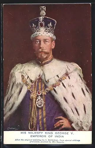 AK The King Emperor von England in Coronation Robe and Crown