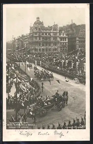 AK Coronation 1902, Prince & Princess of Wales leaving the Abbey