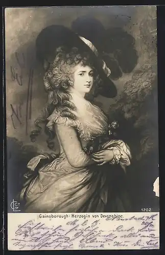 Künstler-AK Gainsborough: Herzogin von Devonshire