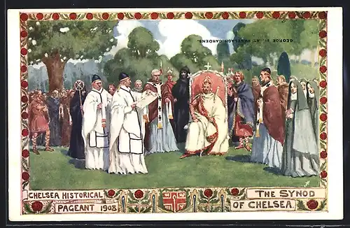 Künstler-AK The Synod of Chelsea 1908, George III. at the Ranelagh Gardens