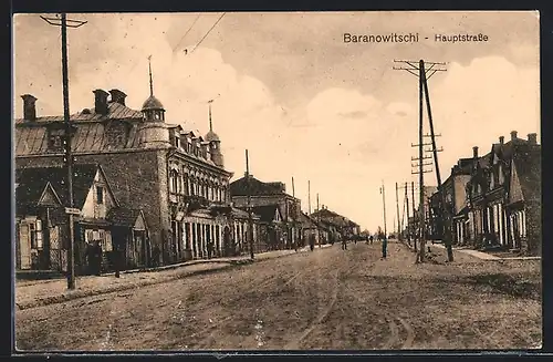 AK Baranowitschi, Blick in die Hauptstrasse