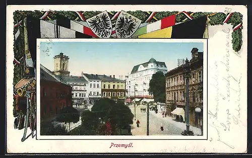 AK Przemysl, Schöner Platz im Stadtkern