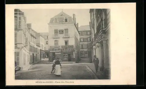 AK Neris-les-Bains, Place des Thermes, Villa du Midi