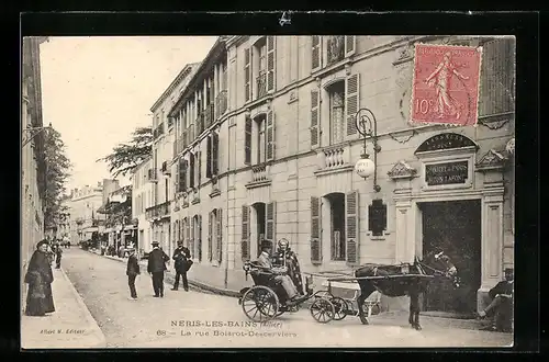 AK Néris-les-Bains, Rue Boirot-Desjerviers - Hotel de Paris