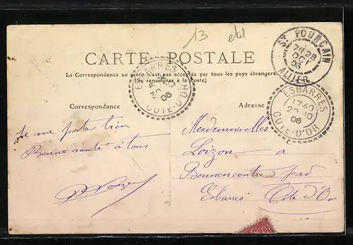 AK St-Pourcain-sur-Sioule, Faubourg Paluet 17 Septembre 1905, Restaurant