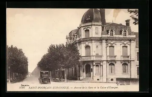 AK St-Pourcain-sur-Sioule, Avenue de la Gare et la Caisse d`Epargne