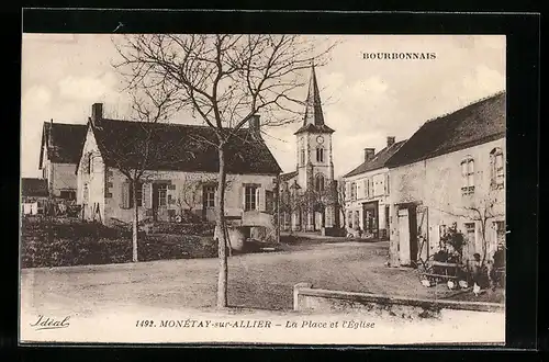 AK Monetay-sur-Allier, La Place et l`Eglise