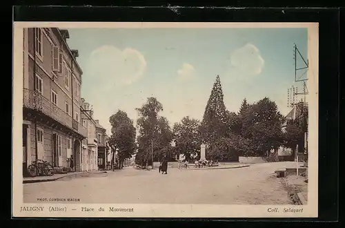 AK Jaligny, Place du Monument