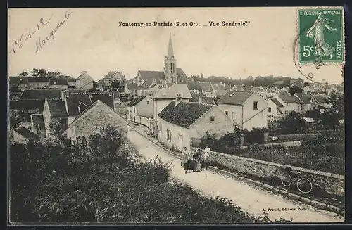 AK Fontenay-en-Parisis, Vue Generale, l`Eglise