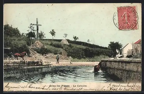 AK Grisy-les-Platres, Le Calvaire