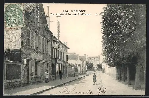 AK Ermont, La Poste et la Rue St-Flaive