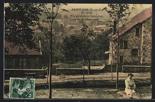 AK Saint-Leu, En foret, Vue generale de Saint-Leu prise de l`Eauriette