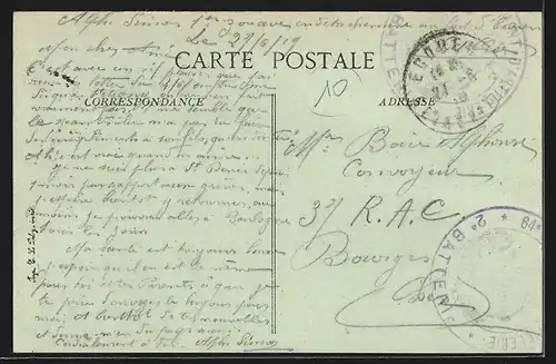 AK Villiers-Le-Bel, La Poste, Rue Pape-Carpentier