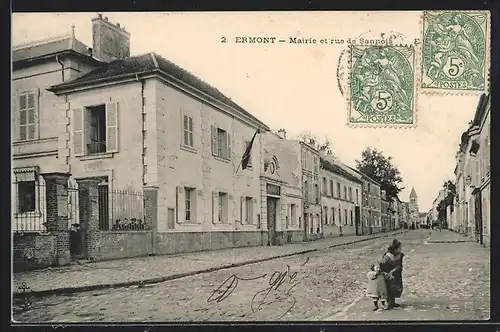 AK Ermont, Mairie et rue de Sannois