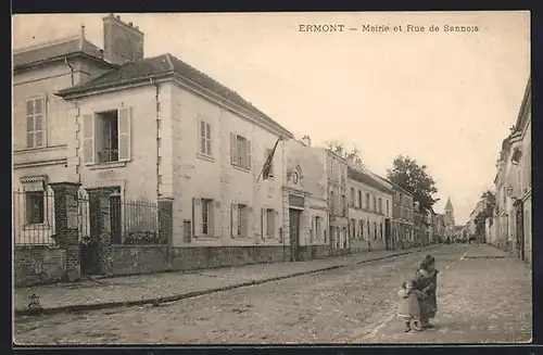 AK Ermont, Mairie et Rue de Sannois