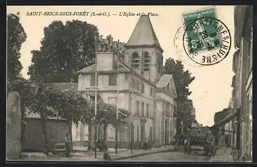 AK Saint-Brice-Sous-Foret, L`Eglise et la Place