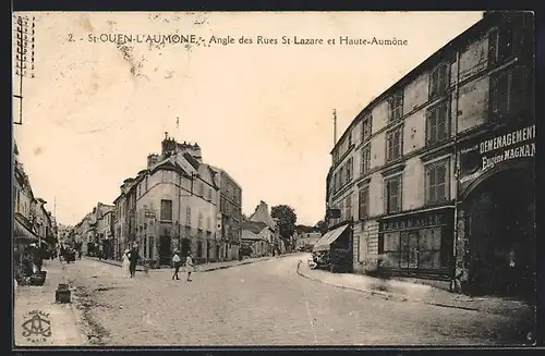 AK St-Ouen-l`Aumone, Angle des Rues St-Lazare et Haute-Aumone