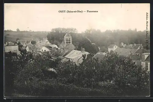 AK Osny, Seine-et-Oisne, Panorama, l`Eglise