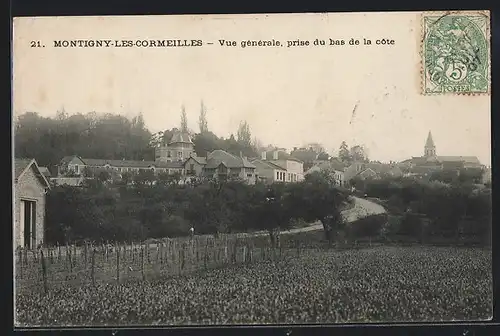 AK Montigny-les-Cormeilles, Vue générale prise du bas de la cote