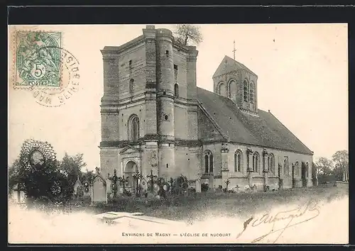 AK Nucourt, Friedhof und Kirche