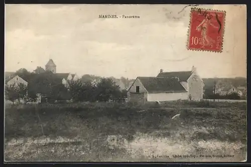 AK Marines, Panorama der Ortschaft mit der Kirche