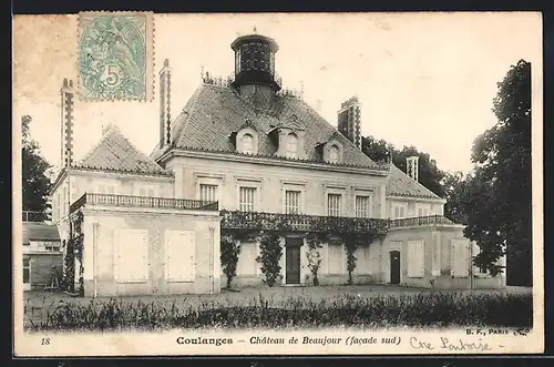 AK Coulanges, Chateau de Beaujour, facade sud