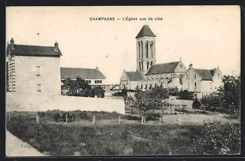 AK Champagne, L`Eglise vue de cote