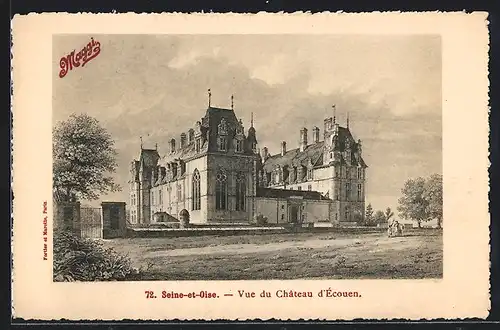 Künstler-AK Seine-et-Oise, Vue du Chateau d`Ecouen