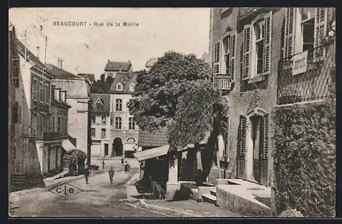 AK Beaucourt, Rue de la Mairie, Strassenpartie