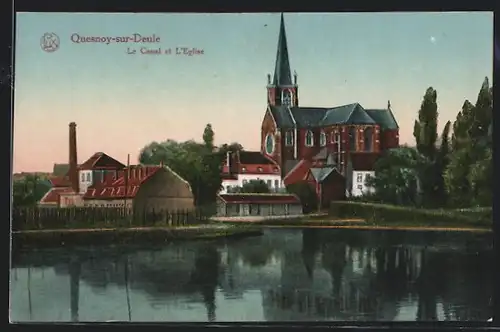 AK Quesnoy-sur-Deule, Le Canal et L`Eglise
