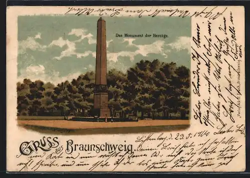 Lithographie Braunschweig, Das Monument der Herzöge