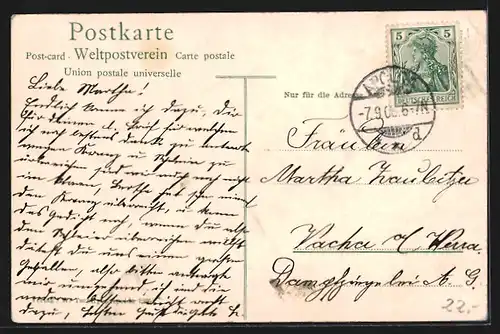 AK Apolda, Herressener-Promenade lädt zum Ausruhen ein