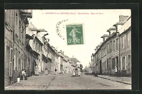 AK Gournay-sur-Aronde, Grande-Rue, Haut du Pavé