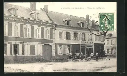 AK Ansauvillers, Place de la Mairie