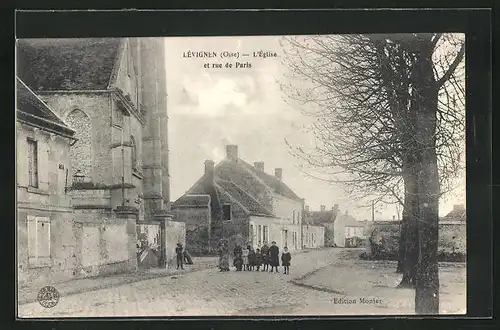 AK Lévignen, L`Église et rue de Paris