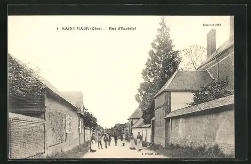 AK Saint-Maur, Rue d`Ecatelet, Strassenpartie im Ort