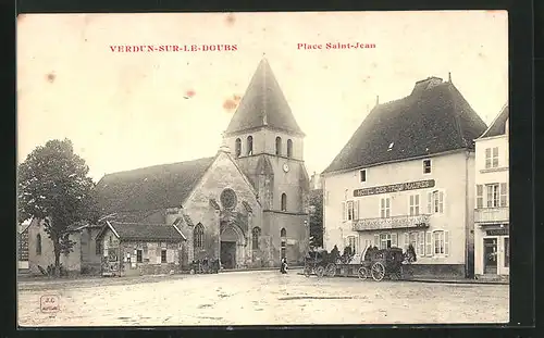 AK Verdun-sur-le-Doubs, Place Saint-Jean