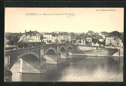 AK Tournus, Pont sur la Saône et Tramway