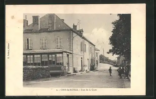 AK Ciry-le-Noble, Rue de la Gare