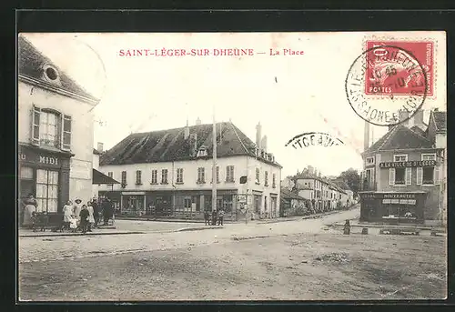AK Saint-Léger-sur-Dheune, la Place