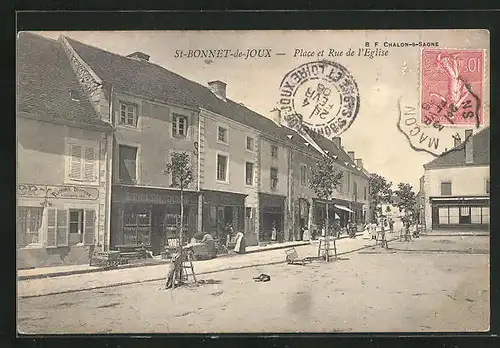 AK Saint-Bonnet-de-Joux, Place et Rue de l'Eglise