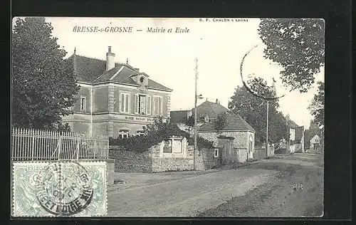 AK Bresse-s-Grosne, Mairie et Ecole