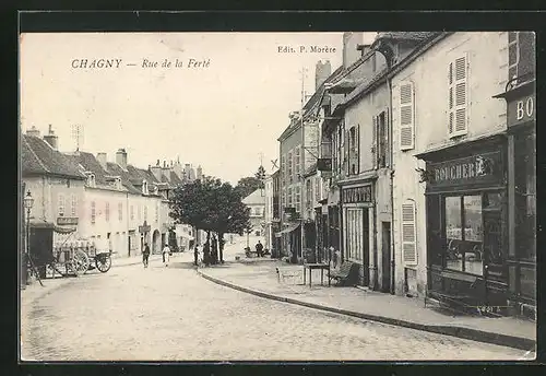 AK Chagny, Rue de la Ferté, Geschäfte