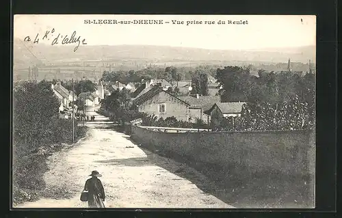 AK St-Léger-sur-Dheune, Vue prise Rue du Reulet