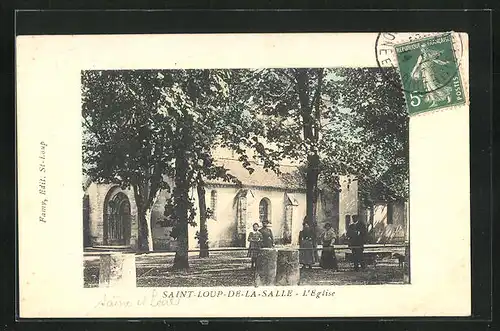 AK Saint-Loup-de-la-Salle, L`Eglise, Ansicht der Kirche