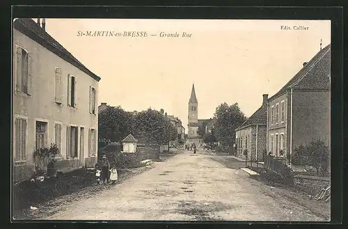 AK St-Martin-en-Bresse, Grande Rue, Strassenpartie