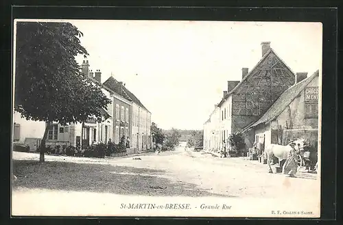AK St-Martin-en-Bresse, Grande Rue, Strassenpartie